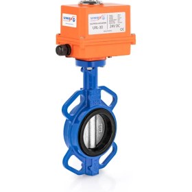 Resim Unox DN50-2" Wafer Tip 24 V DC Elektrikli Aktüatörlü Kelebek Vana Paslanmaz AISI304 Klape 