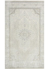 Resim By Özer Halı Krem Renk Gümüş Bordürlü Klasik Empera Halı Soho Mood Anemone 4604 Salon Halısı Çok Renkli 