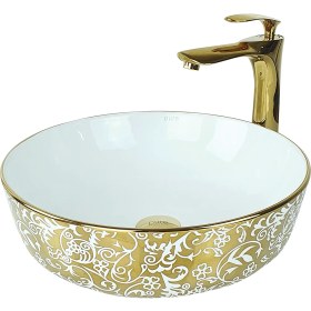 Resim Pure Concept Gardenia Gold White Tezgah Üstü Çanak Lavabo 