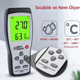 Resim Sevgift Smart Sensor As 847 Problu Sıcaklık ve Nem Ölçer 