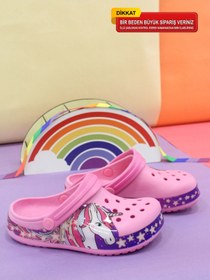 Resim solariz Unicorn Desenli Pembe Yazlık Çocuk Terlik 