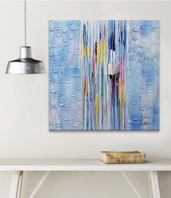 Resim Dokulu Büyük Boy El Yapımı Yağlı Boya Tablo 133x132cm 