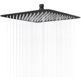 Resim Fause Tepe Duş Başlığı Kare Slim 304 Metal 20x20 Cm Siyah Ktd101-b 