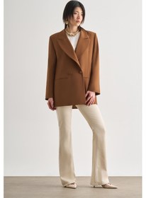 Resim Mizalle Oversize Çift Yırtmaçlı Kahverengi Blazer Ceket Kahverengi 
