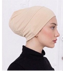 Resim Alivascarf Geçmeli Bone Önü Dikişsiz Kaymaz Lastikli Kadın Tesettür Pratik Geçme İç Bone Ten Rengi 
