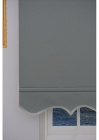 Resim Kalın Keten Stor Zebra Güneşlik Perde Etekli Alüminyum Kasa & Boru, Ithal Kumaş Antrasit 