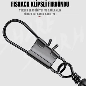 Resim Fishack Paslanmaz Klipsli Fırdöndü Füme No: 4 12'li 