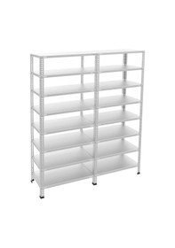 Resim Raf Burada 8 Katlı Duble Galvaniz Çelik Raf - Depo, Arşiv, Kiler, Dosya, Market Rafı-31x93 cm-250 cm-1.50 mm 