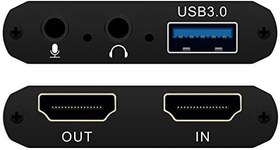 Resim 4K Ses Video Yakalama Kartı, Mikrofonlu Kayıt Kartı HDMI Döngü Çıkışı,Oyun Akışı TV Kaydedici için HDMI - 1080P USB 3.0, Canlı Yayın Yayını 
