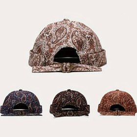 Resim Paisley Baskı Vintage Docker Şapka Klasik Unisex Bere Hip Hop Kafatası Kap Kadınlar Erkekler Için Hafif Hafif Bere 