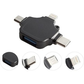 Resim 5003 Lightning Apple Uyumlu iPhone Type-C Micro Usb Dişi Çevirici Adaptör 
