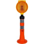 Resim İleri Trafik Solar Yuvarlak Flaşörlü Delinatör Seti Turuncu 