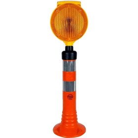 Resim İleri Trafik Solar Yuvarlak Flaşörlü Delinatör Seti Turuncu 