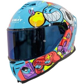 Resim Sway KASK SW 867 GAMER Gloss BLUE Full Face 