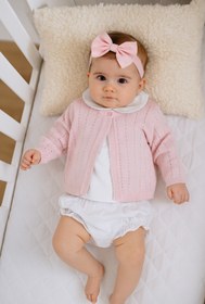 Resim Minora Ajur Hırka 3'lü Takım PEMBE 
