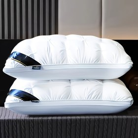 Resim 5 Yıldızlı Otel Kalitesinde Yastık, 48.26x73.66 cm - Derin Uyku Boyun Desteği, Tüm Mevsimler İçin Çökmez Yüksek Yastık Çekirdeği, Alerjik Olmayan Polyester Kılıf, Makinede Yıkanabilir, Aile Yatak Odaları ve Karavan Yatakları için Uygun 