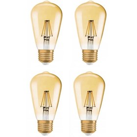 Resim Osram Vintage 4W (37W) Flamentli Armut Rustik Led Ampul Sarı Işık (4 Adet) 