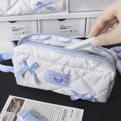 Resim Polyester Şeritli Kalem Kılıfı, Büyük Kapasiteli Yastıklı Makyaj Çantası, Dayanıklı Fermuarlı Masa Organizatörü, Okul, Ofis ve Profesyoneller için Çok Fonksiyonlu Kozmetik Depolama 
