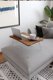 Resim Genel Markalar Taşınabilir Katlanır Yatak Koltuk Üstü Hasta Servis Masası Laptop Bilgisayar Çalışma Sehpası - Ceviz 