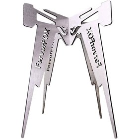 Resim Katlanır Kamp Tencere Desteği Çapraz Stand Trivet Ocak Rafı Açık Hava Gümüş 