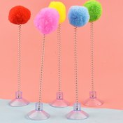 Resim Püsküllü Top ile Etkileşimli Kedi Oyuncak, Metal Uyumlu Lollipop ve Emme Kupa Tabanı - Renkli, Pil Gerekmez, Avcı İçgüdülerini ve Oyunlu Uyarılmayı Teşvik Eden Dayanıklı Tasarım, Avcılık Simülasyonu Oyuncak | Canlı Kedi Oyuncak | İç Mekan Kedi için Püsküllü Top Oyuncak 