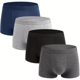 Resim 4'lü Paket Erkek Boxer Külotlar - Yumuşak Nefes Alabilir İç Çamaşırı, Düşük Bel Görünmez Topluluk, Çok Renkli (Lacivert/Beyaz/Siyah/Gri), Erkek Boxer Külot, Erkek Boksör Şortları, Erkek Giyim, Erkekler için boksör külotlar, Erkekler için boksör kısa şort, Nefes alabilen erkek boxerlar, Erkekler için külot, Erkekler için Nefes Alabilir Boxerlar, Siyah Şort, Kadın Boxer Kısa Şort, Erkekler İçin Alt Giyim, Kadın Boxerlar, Nefes Alabilen Erkek İç Çamaşırı, Kadınlar İçin Boxer 