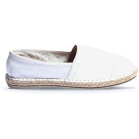 Resim Genel Markalar Shoes Beyaz Deri Kadın Espadril Ayakkabı 01wj0300 