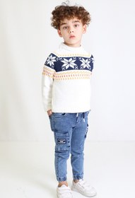 Resim Cloudy Kids Erkek Çocuk Regular Fit Bisiklet Yaka Triko Kazak 