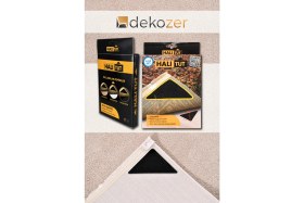 Resim Dekozer Halıtut Kaydırmaz Halı Tutucu Ped Seti | 4 Parça, Kendinden Yapışkanlı ve Yıkanabilir 