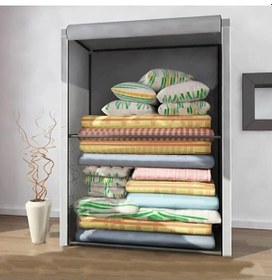 Resim Dzgn Home Çelik Metal Borulu Yorgan Hurcu Yüklük Gardırop-gri Gri 