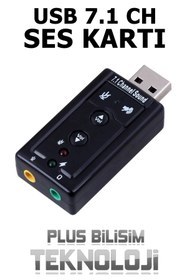 Resim Plus Bilişim OEM Usb Ses Kartı 7.1 Harici 3.5mm Aux ve Mikrofon Çıkışlı HD Yüksek Kalite (Usb Sound) Plus Bilişim 