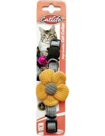 Resim Catlife Çıngıraklı Çiçekli Kedi Boyun Tasması Sarı 30 CM 
