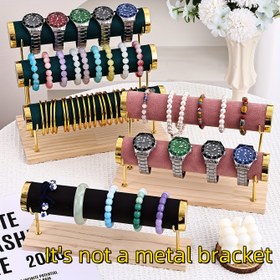 Resim Çok Katmanlı Ahşap Bileklik, Saat ve Takı Saklama ve Sergi Rafı. Çok Amaçlı Şık ve Zarif Mücevher Depolama ve Sergileme Ünitesi - Jewelry Towers 
