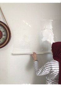 Resim 2 Tane Şeffaf Akıllı Kağıt Tahta Yazı Tahtası 90X120 Cm + Kalem 