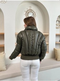 Resim Puffer Kısa Mont Haki St25534 Haki 