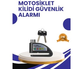 Resim sbodurhome Taşınabilir Alarm Disk Kilidi Motosiklet Scooter Bisiklet Güvenlik 