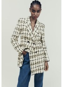 Resim Zara Dokulu Uzun Kareli Blazer 2218/623 Çok Renkli 