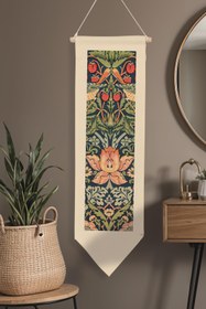 Resim William Morisse Duvar Halısı, Sanat Serisi Dekor, 100cm Kanvas Flama Askılı Duvar Örtüsü NO:726 - Renkli - 16 / 30 x 100 