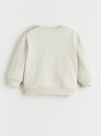 Resim LC Waikiki Yeşil Bisiklet Yaka Baskılı Erkek Bebek Sweatshirt 
