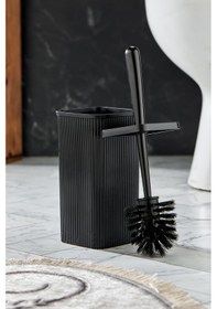 Resim Line Çizgili Kare Kapaklı Wc Banyo Fırçası - Tuvalet Fırçası Siyah 