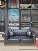 Resim 3A Mobilya Black Deri Chesterfield 