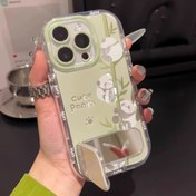 Resim Yeşil bambu panda tasarımı, üst düzey bir hissettirir, Iphone 16, 15, 14, 13, 12 ve 11 Pro Max için uygun, şık ve trend bir telefon kılıfı sunar. 