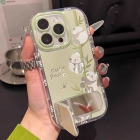 Resim Yeşil bambu panda tasarımı, üst düzey bir hissettirir, Iphone 16, 15, 14, 13, 12 ve 11 Pro Max için uygun, şık ve trend bir telefon kılıfı sunar. 