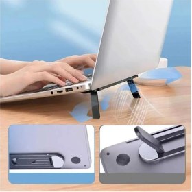 Resim Nirnisa Laptop Standı 2 Kademe Yükseklik Ayarlı Tablet Macbook Notebook Tutucu Yükseltici Görünmez Ayak 