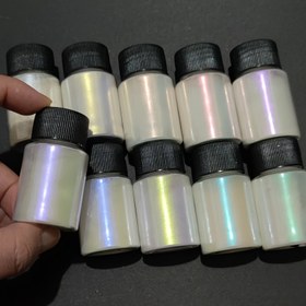 Resim 6'lı set - İnci parlaklık mikası pudrası, beyaz simfoni pudra, sanat ve el işi reçine kalıp boyası boya pigmanı, DIY için uygun 