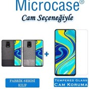 Resim Xiaomi Redmi Note 9 Pro Fabrik Kumas & Deri Desen Kilif+Cam(Seç) 436712450 