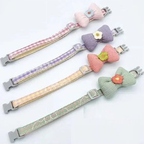 Resim Fiyonklu Kedi Tasması - Çok Hafif - Lila Renkli Fiyonk 