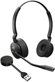 Resim Jabra Engage 55 Stereo Kablosuz Kulaklık Bağlantılı 400 USB-A DECT Adaptör - Gürültü Önleyici Mikrofon, Kapsamlı Aralık, İşitme Koruması - MS Teams sertifikalı, diğer tüm platformlarla çalışır - Siyah 