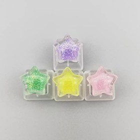 Resim KITMOUS YupYay Cherry Mx Switch için 4 Tuşlu Renkli Yıldız tuş kapakları Mekanik Klavye Oyun Dekorasyonu Özel Arkadan Aydınlatmalı Tuş Başlıkları Hediye OEM 