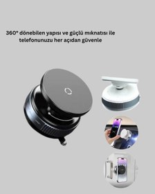 Resim Araç İçi Telefon Tutucu Güçlü Manyetik Vakumlu Model Çok Renkli 